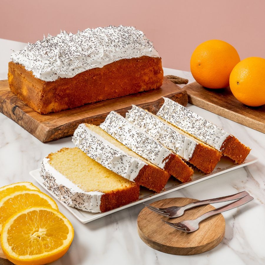 torta de naranja y amapola